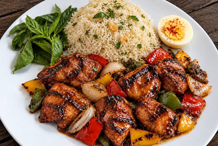 BBQ Grill with Butter Garlic Rice