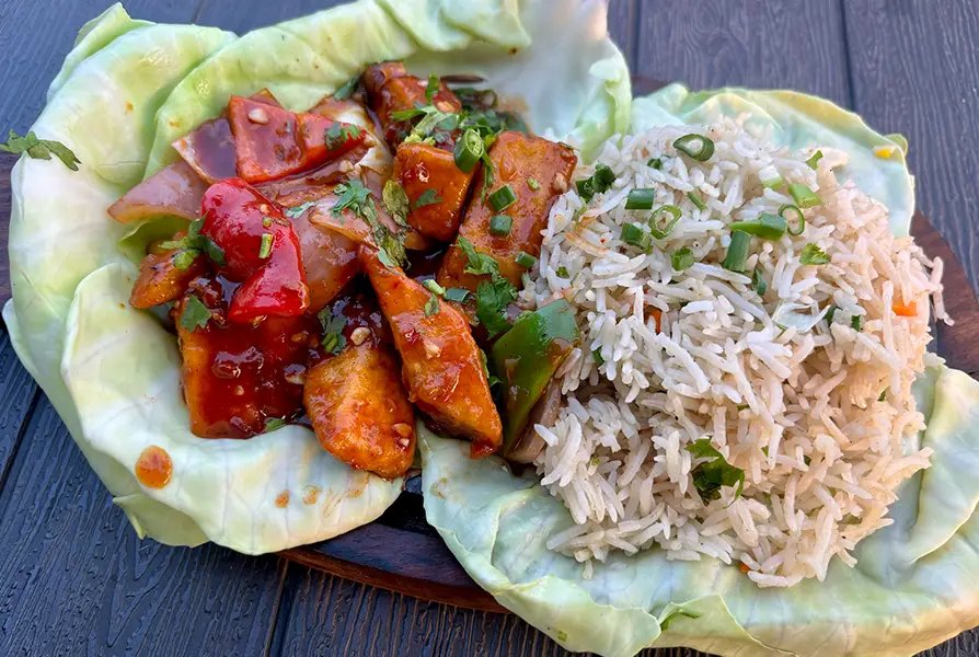 Fried Rice Sizzler with Chilli Potato