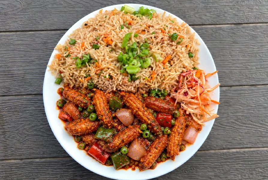 Fried Rice with Chilli Baby Corn