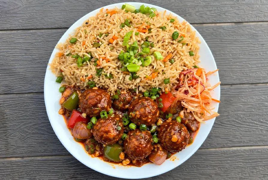Fried Rice with Veg Manchurian