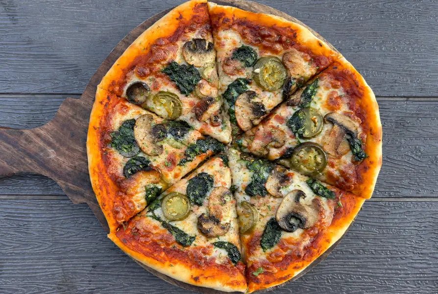 Jalapeno Spinach & Mushroom Pizza