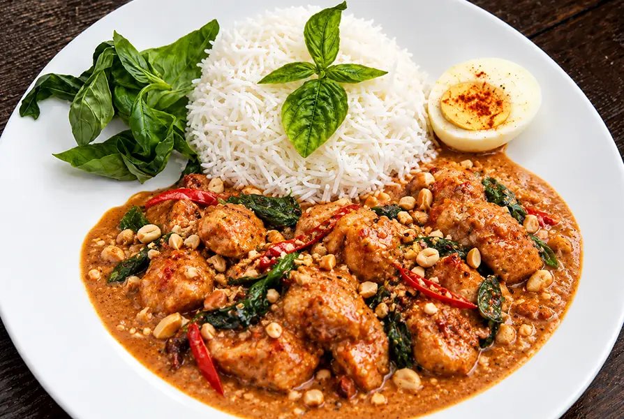 Roasted Peanut Chicken with Jasmine Rice